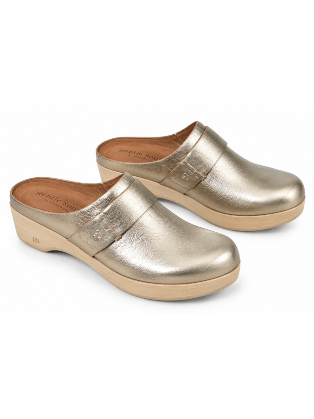 Gentle Souls Kenneth Cole Henley Clogs 7.5 Rose Gold Leather Mules
